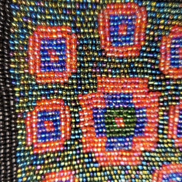 Vintage beaded, Embroidered satchel purse - Picture 2 of 11